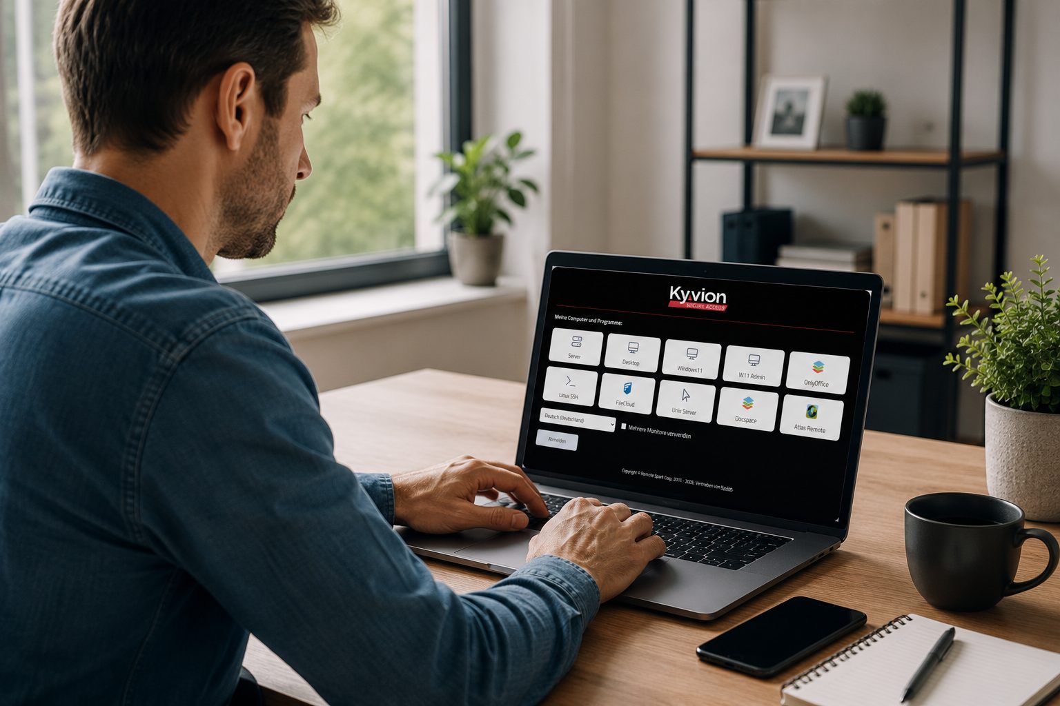 Kyvion Secure Access Portal auf dem Laptop